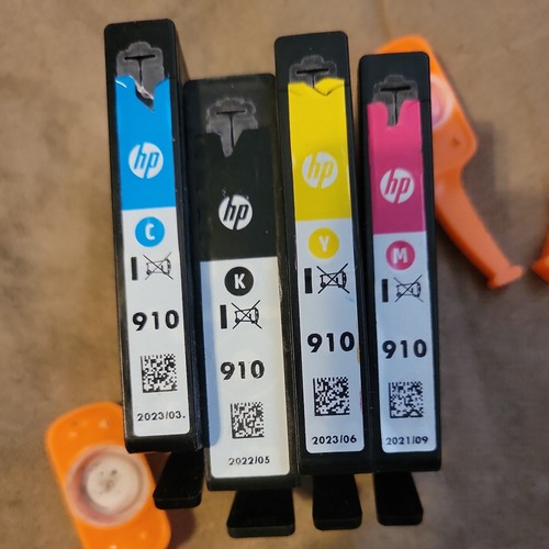 OEM ORIGINAL HP 910 B/C/M/Y TINTENPATRONEN 4ER-PACK GEBRAUCHT Ablauf 2021-23, 3 SETS $ 0 VERSAND - Bild 3 von 4