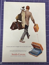 1956 PRINT AD SMITH-CORONA TYPEWRITER COLLEGE ATHLETE BACK TO SCHOOL GOLF CLUBS