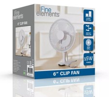 6" Fine Elements Clip Fan With 2 Speed Settings Oscillating Portable Fan 15W