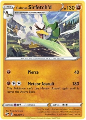 Galarian Sirfetch'd - 098/189 - Rare - Lightly Played