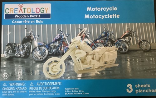 Creatology Motorcycle Wooden 3D Puzzle Model DIY Kit