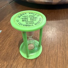 Vintage Green Hourglass Sand Game Timer Jerry Vale's Columbia Records Copacabana