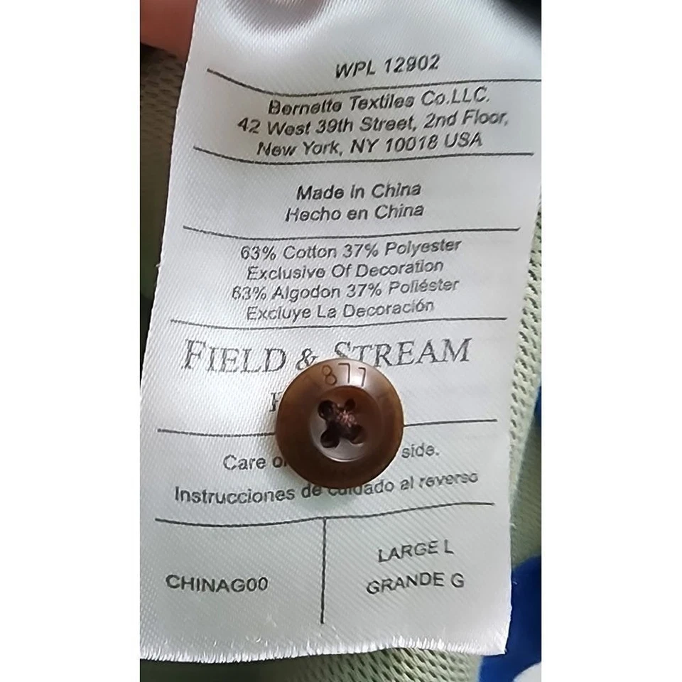 Field & Stream Polo Shirt Moisture Wicking Quick Dry Blue Outdoor Size L - Image 4 of 4