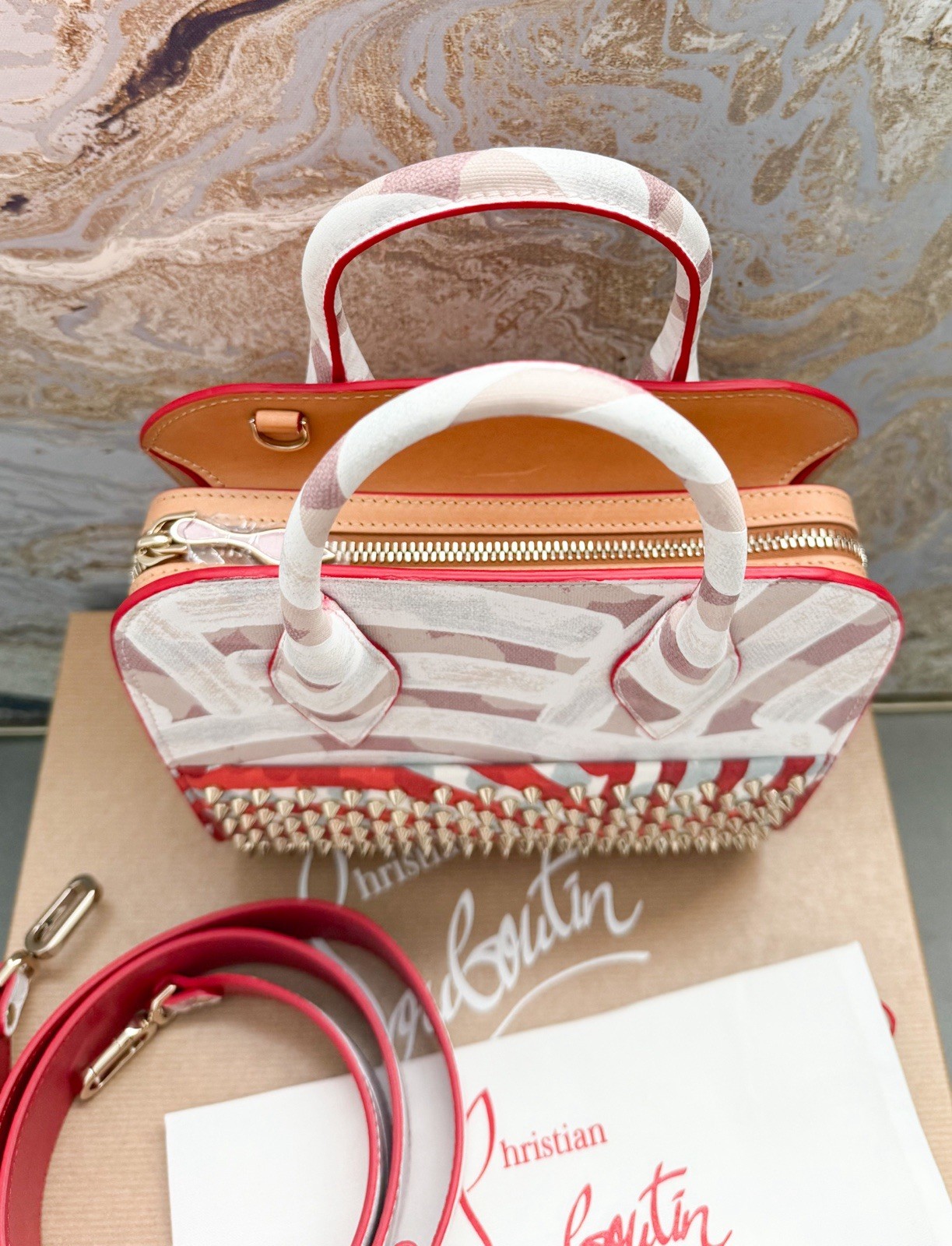 Christian Louboutin Mini Paloma Eloise Gaagal Printed Spikes Top Handle Bag image 3