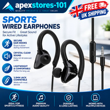 Wired In-Ear Sport Hifi Headphone Earbuds Over Ear Hook Earphone 3.5mm With MIC