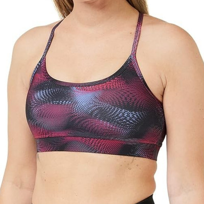 Energetics Gigi Women s Sports Bra   Red Wine/Blue   Size S   NWT