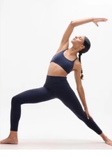 Athleta Salutation Stash Pocket 7/8 Tight Size Small S Navy Blue L NWT 531321