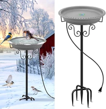 Heated Bird Bath, 100W Thermostatically Controlled Heated Bird Baths for Outdoor