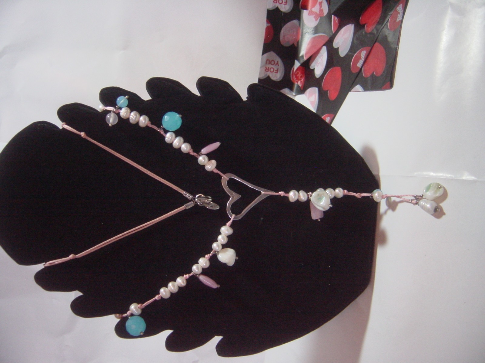 SUPERB DESIGNER NECKLACE-"amon" solid silver- pea… - image 10