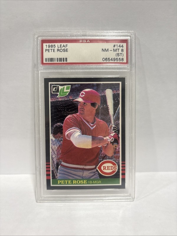 1985 Donruss Leaf - Pete Rose #144 Cincinnati Reds - PSA 8 NM-MT