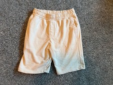ZARA Men  s Medium Cream Fleece Sweat Shorts Elastic Waist Lounge Casual
