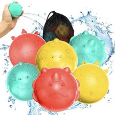 12pcs Reusable Water Balloons, Pool Beach Toys Quick Fill - A0230