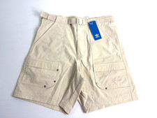 Adidas Premium Essentials Utility Cargo Shorts Beige Men's Size Small JD5883