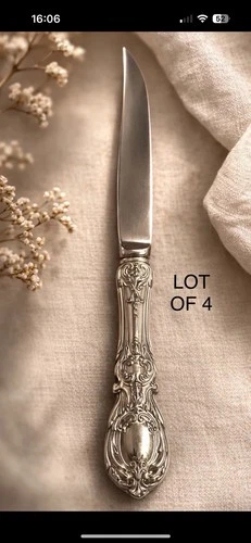 Reed & Barton Francis I Sterling 9" Beveled Blade Steak Knife No Monogram Lot 4