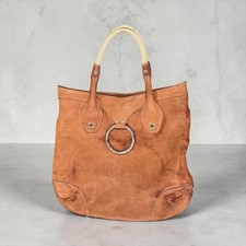Vintage Y2K Car Shoe by Prada Leather Tote Bag Made in Italy Boho Coastal Cognac