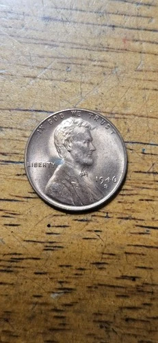 1946 S  Lincoln Wheat One Cent 1c Coin Red BU #AA546