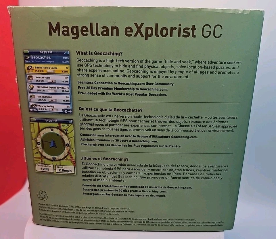 Magellan eXplorist GC Receiver GeocaChing GPS (CX0100SCXNA) Tested & Working - Image 3 of 4