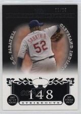 2008 Moments & Milestones Black 22/25 CC Sabathia (2007 AL Cy Young 209 Ks) 3c7