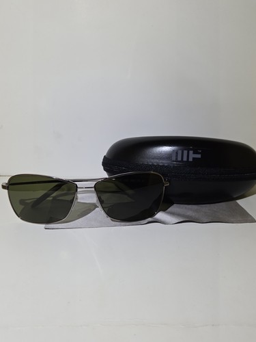 Mosley Tribes Herren Aviatrix Stil Sonnenbrille schwarze Gläser und silbernes Gestell mit Etui