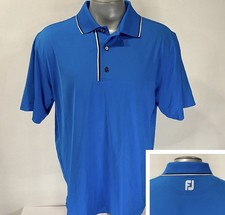 FOOTJOY FJ Large L Golf Shirt Polo Short Sleeve Performance Blue