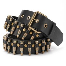 New Bullet Belt Men And Women Punk Jeans Belt Y2K Belt Designer PU Leather Belt;