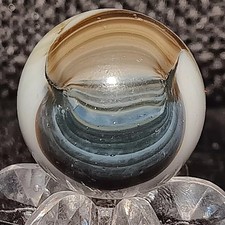 Vintage Akro Agate "Tongue Patch" Marble. .67" Mint - Stunning Example.