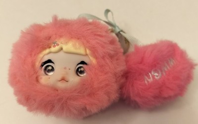 Nommi Sweetness Doll Face Cherry (Eye Changing) Pink Keychain Plush Toy