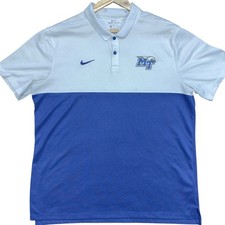 Nike Dri Fit Golf Standard Fit Short Sleeve Light Blue Stripe Polo Shirt XL