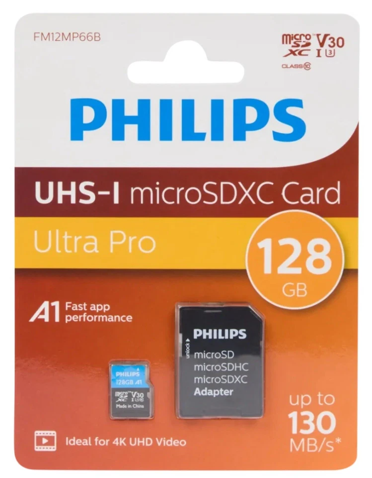 Carte Mémoire UHS-I microSDXC Philips Ultra Pro 128 Go /130 MB/s - Photo 2/3