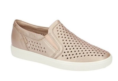 Ecco Soft 7 shoes Slip On Street Sneaker rose Flat Loafers Sz Eu 40 Us 9 Leather