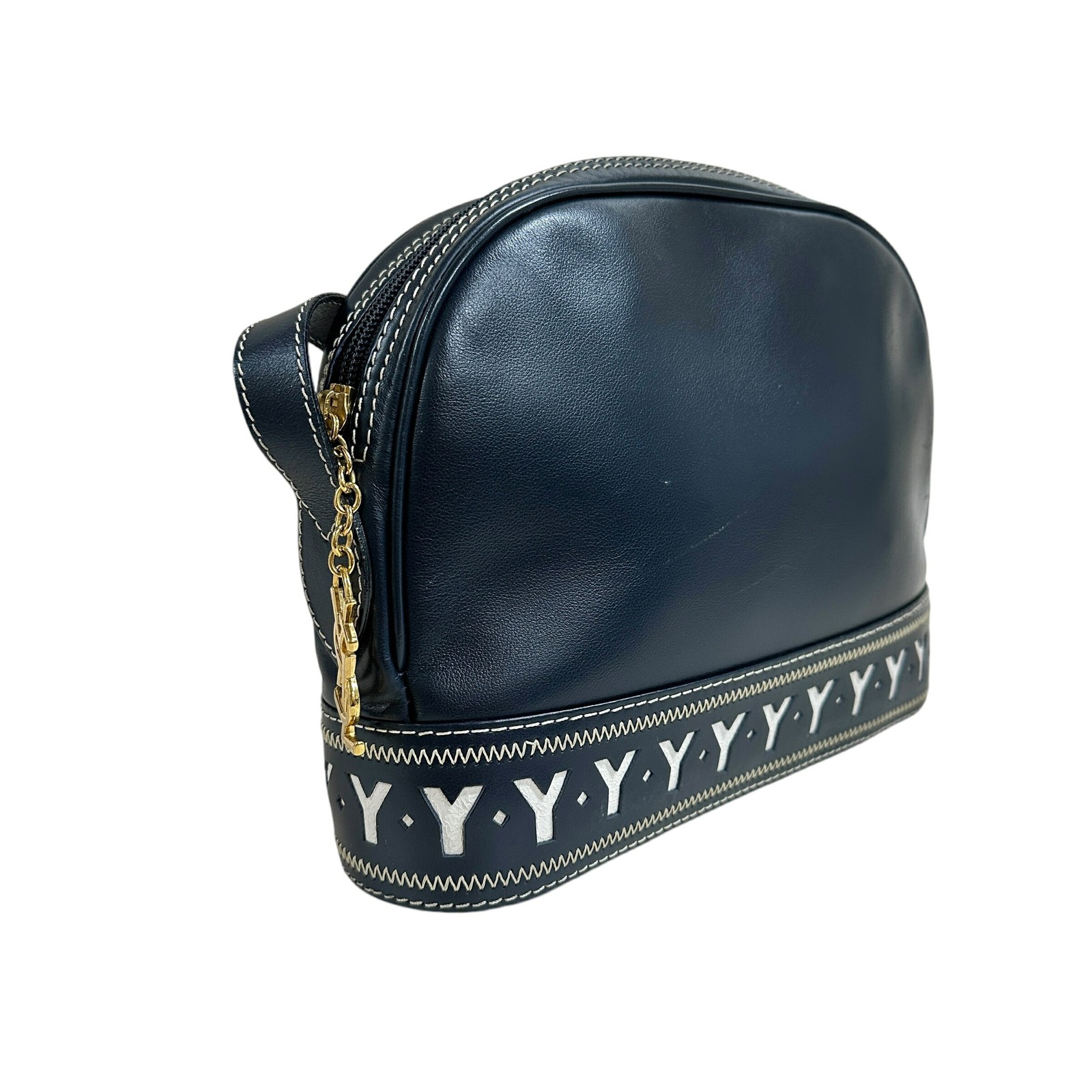 Borsa a tracolla Y0723 Yves Saint Laurent in pelle navy usata