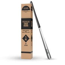 Velette Metal Shoe Horn Long Handle for Seniors - 30" Extra Black