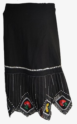 Fun Basil & Maude Midi Skirt beaded sequins Native Whimsigoth Sz 8