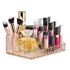 16 Slot Glitter Acrylic Makeup Organizer cute stylish 9 compartments v