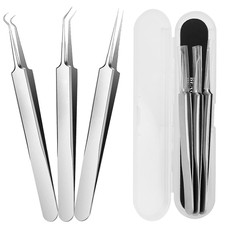 Wsyub Blackhead Tweezers Blackhead Extractor Pimple Popper Tool Kit 3 In 1