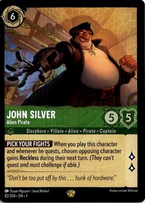 John Silver - Alien Pirate 82/204 Legendary The First Chapter Lorcana Near Mint