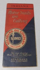 1930's Standard oil company gas station map of Indiana