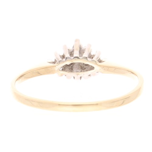 9Carat Yellow Gold 0.15ct Diamond Cluster Ring (Size N 1/2) 10x6.5mm Head - Picture 4 of 4