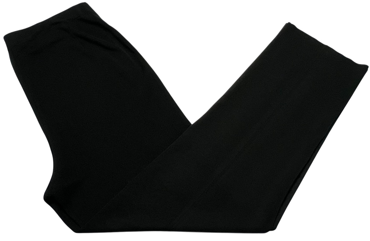 Ming Wang Pants Womens (L) Black Pull On High Rise Straight Leg Stretch Workwear