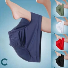 Mens Sexy Low-Rise Ice Silk Panties Knickers Bikini Underwear Underpants Briefs