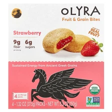 Fruit & Grain Bites, Strawberry , 4 Packs, 1.32 oz (37.5 g) Each