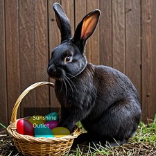 Digital Image Picture Photo Easter Bunny Rabbit Black Limited