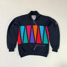 SOS Sportswear of Sweden Vintage Wool Knit Ski Sweater Pullover Jumper Men Sz M