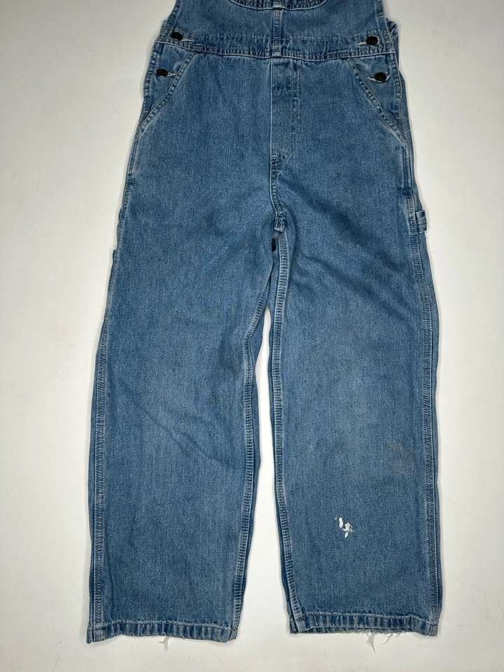 Mono remachado vintage Lee denim carpintero babero jean juvenil mediano (29 x 25) Foto 2 de 4