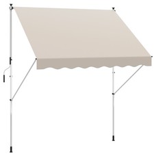 Outsunny Tenda da Sole 3x1.5m Telescopica Avvolgibile con Manovella Beige