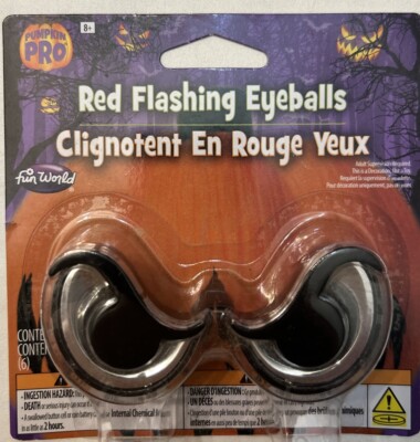 NEW - Pumpkin Pro Red Flashing Eyeballs Pumpkin Decorating Accessory Fun World