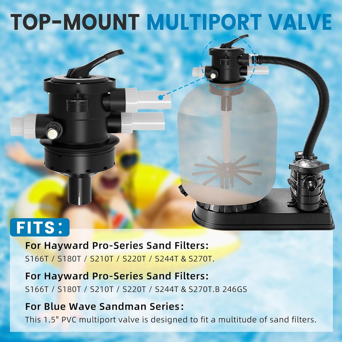 Replacement for Hayward SP0714T VariFlo Top-Mount Multiport