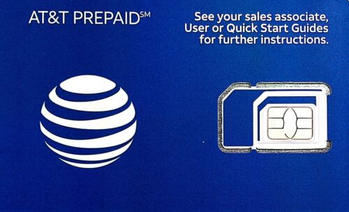 AT&T Prepaid SIM $ 40 unbegrenztes Gespräch & Text + 15GB 5G NACHFÜLLKARTE - Bild 1 von 1