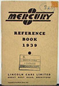 1939 Mercury 8 Series 99A Owners Manual Ref Book UK Great Britain Market Orig | eBay