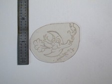 vtg 1960s 1970s Tattoo acetate stencil Smoking Moon signed SKY3